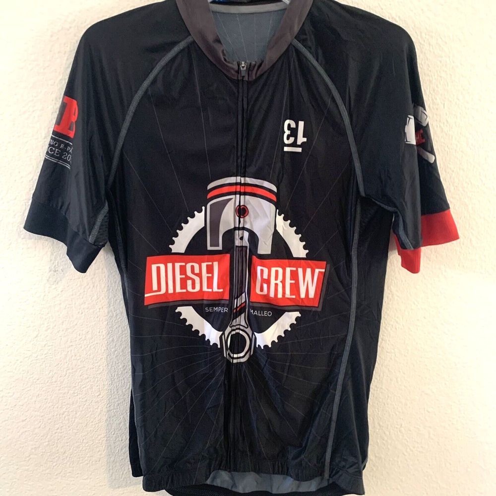 VIE 13 Cycling Jersey Mens 2xl xxl Short Sleeve Full Zip Cool Touch Black Red